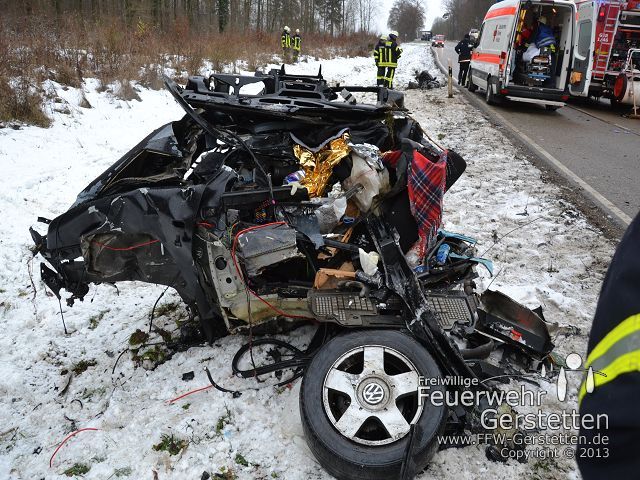 Schwerer Verkehrsunfall auf L1164 zwischen Gerstetten und Gussenstadt